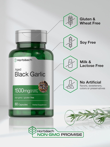 Cápsulas De Alho Preto Envelhecido Horbäach 1500mg 60 Cont - Imagem 5