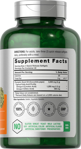 Óleo De Semente De Abóbora Horbäach 3000mg 120 Cápsulas - Imagem 2