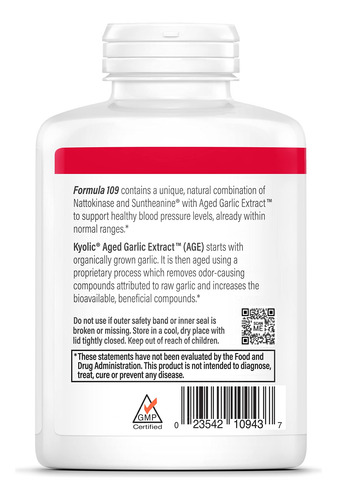 Suplemento Kyolic Aged Alho Extract Formula 109 240 Cápsulas - Imagem 2