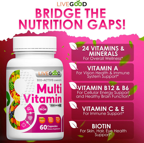 Livegood Multivitamínico Completo Bioativo Feminino Com Fer - Imagem 2