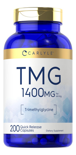 Suplemento Carlyle Tmg 1400mg 200 Cápsulas De Trimetilglic
