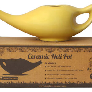 Pote De Neti De Cerâmica Do Impex Antigo 250 Ml De (amarelo)