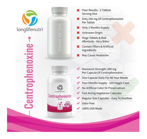 Centrofenoxina 300 Mg - 120 Cápsulas Vegetarianas Suplemen - Imagem 14