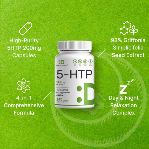 Supplement Deal 5-htp 200 Mg 240 Cápsulas Com L-teanina L-t - Imagem 4