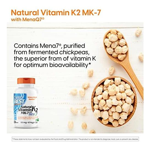 Vitamina K2 Mk-7 Natural Com Menaq7 60 Unidades - Imagem 6