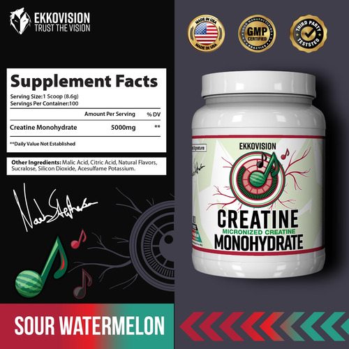 Creatina Monohidratada Em Pó Ekkovision Sour Watermelon 100 - Imagem 4