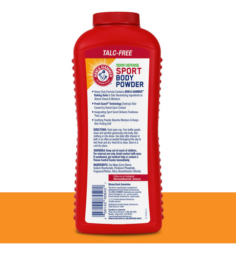 Pó Corporal Esportivo Arm & Hammer Fresh Feeling 355 Ml (pac - Imagem 2