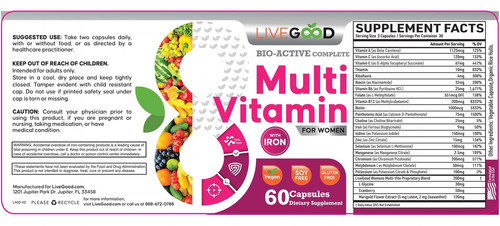Livegood Multivitamínico Completo Bioativo Feminino Com Fer - Imagem 7