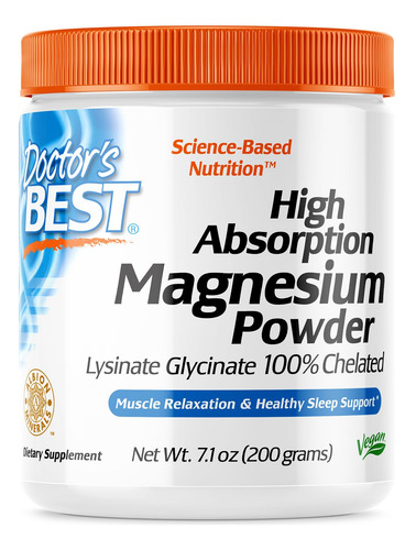 Magnésio Em Pó Doctor"s Best De Alta Absorção 200g