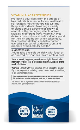 Suplemento Nordic Naturals Vitamina A + Carotenóides 30 Soft - Imagem 3