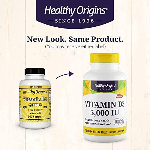 Vitamina D3 Saudável 5.000 Ui (sem Ogm Potência Suporte Ó - Imagem 4