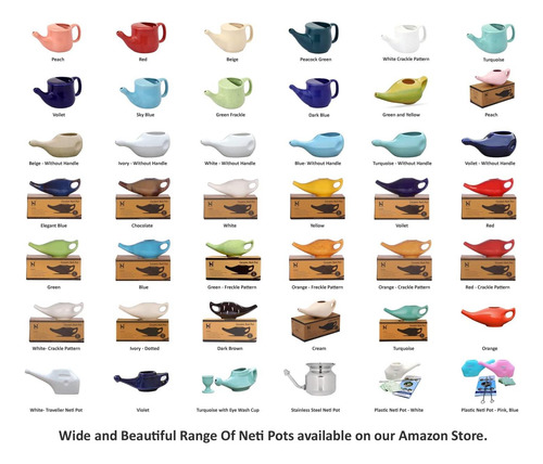 Healthgoodsin Ceramic Neti Pot Lava -louças Seguro Premium - Imagem 7