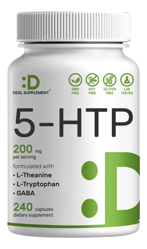 Supplement Deal 5-htp 200 Mg 240 Cápsulas Com L-teanina L-t
