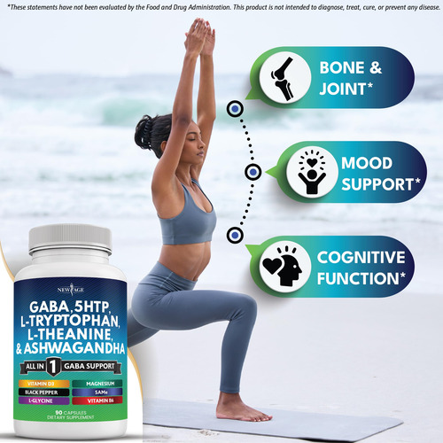 Suplemento New Age Gaba 750 Mg 5-htp 200 Mg L-triptofano 500 - Imagem 5