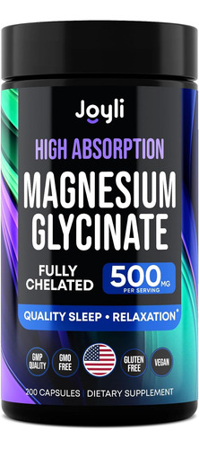 Glicinato De Magnésio 500mg - Magnésio Para O Sono - Alta...