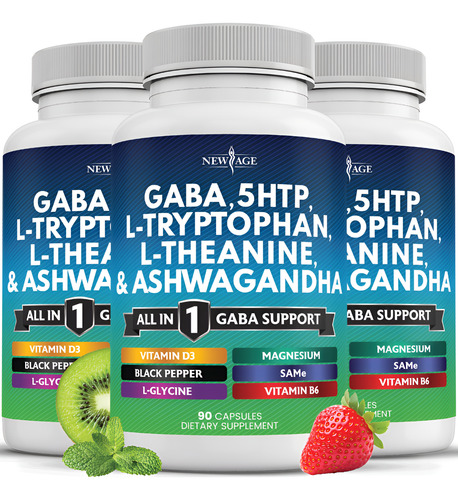 Suplemento New Age Gaba 750 Mg 5-htp 200 Mg L-triptofano 500