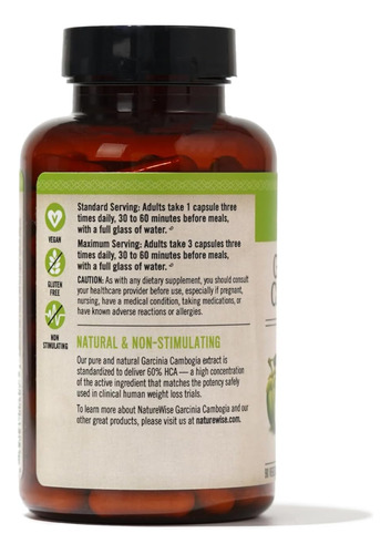 Naturewise Garcinia Cambogia Extrato Com Hca Concentrado - Imagem 8
