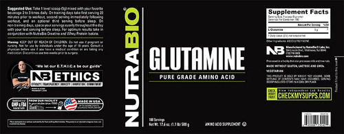 Suplemento De L-glutamina Nutrabio Pure Grade 500g Em Pó - Imagem 7
