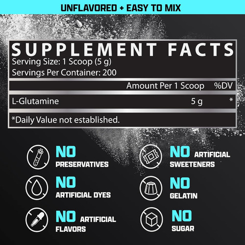 Nutrex L-glutamina Em Pó 200 Porções 100% Pura - Imagem 9