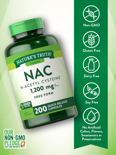 Suplemento Nature"s Truth N-acetilcisteína 1.200 Mg 200 - Imagem 3