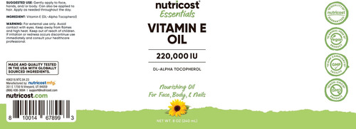 Óleo Essencial De Vitamina E Nutricost (8 Onças 230.000 Ui) - Imagem 2