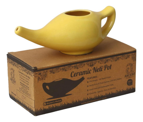 Pote De Neti De Cerâmica Do Impex Antigo 250 Ml De (amarelo) - Imagem 2