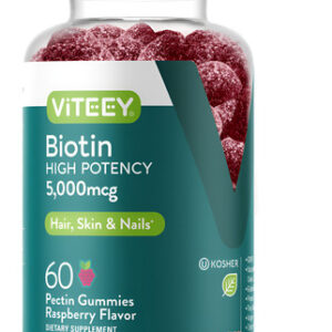 Gomas De Biotina Viteey 5.000 Mcg Para Cabelo Pele E Unhas