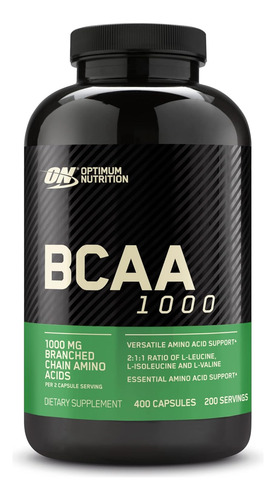 Suplemento Deportivo Optimum Nutrition Bcaa 400 Cápsulas