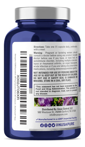 Nusapure Astrágalo 15.000 Mg Por Cápsula 200 Cápsulas - Imagem 3