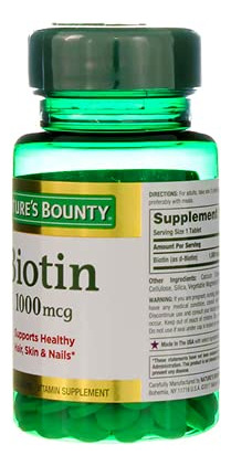 Suplemento Nature"s Bounty Biotina 1000mcg Comprimidos 100x - Imagem 9
