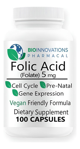 Bio-innovations Ácido Fólico Farmacêutico 5mg (vitamina B9 F