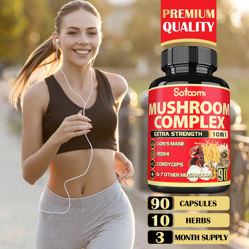Suplemento Satoomi Mushroom Complex 10 Em 1 90 Cápsulas - Imagem 3