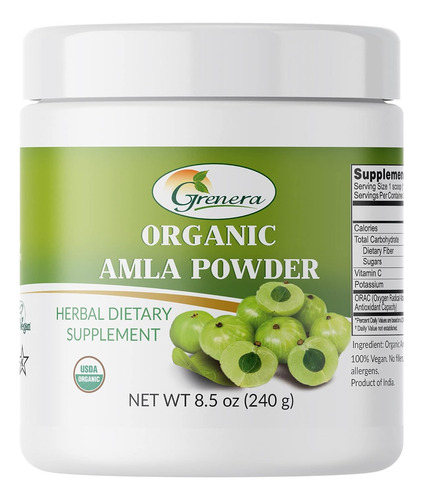 Ayurvedashree Amla Fruta Em Pó (amalaki) 100 Gm Cru E Não