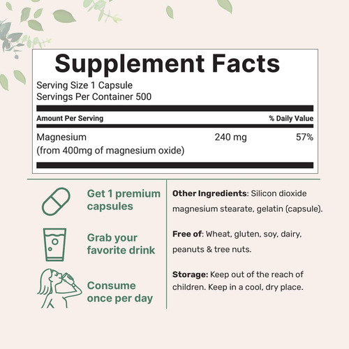 Suplemento: Microingredientes Óxido De Magnésio 400 Mg 50 - Imagem 2