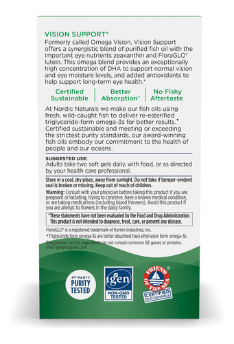 Suplemento Nordic Naturals Omega Vision 60 Cápsulas Gelatino - Imagem 3
