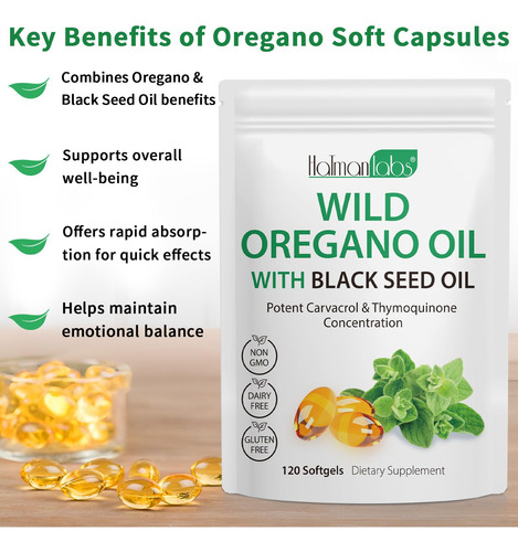 Suplemento De Óleo De Orégano Softgels Vortexonix 120 Unidad - Imagem 4