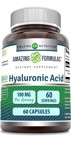 Amazing Nutrition Ácido Hialurônico 100mg 60 Cápsulas - Imagem 3