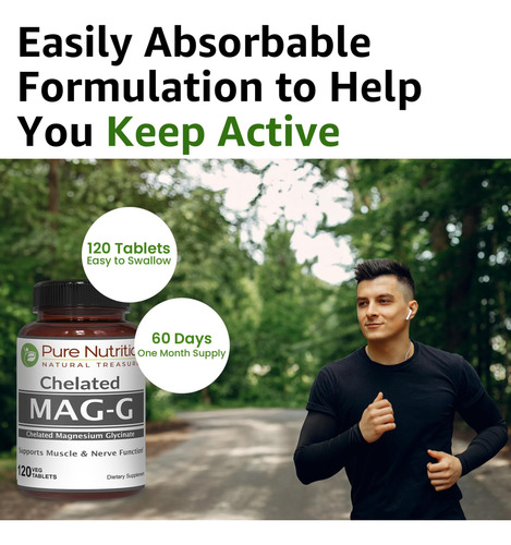 Pure Nutrition Magg Glicinato De Magnésio Suplemento Diário - Imagem 6