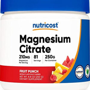 Pó De Citrato De Magnésio Nutricost (ponche De Frutas 250