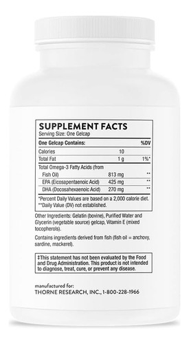 Thorne Super Epa - Omega-3 Fatty Acids Epa 425mg & Dha 27... - Imagem 2