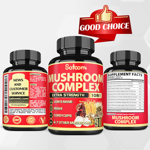 Suplemento Satoomi Mushroom Complex 10 Em 1 90 Cápsulas - Imagem 7
