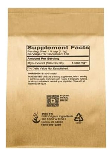 Ingredientes Puros Inositol (vitamina B8) Em Pó (8 Onças) S - Imagem 2