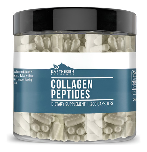 Peptídeos De Colágeno De Elementos Earthborn 200 Cápsulas