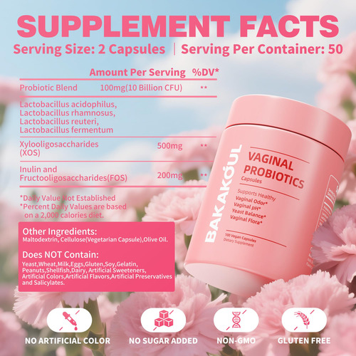Suplemento Probiótico Vaginal Bakakoul Ph Balance Women 100c - Imagem 2