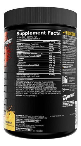 Bcaa Hardcore Mutante Pré Intra Ou Pós -treino Bcaa De De + - Imagem 9