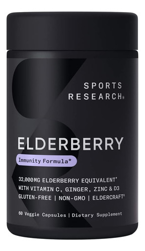 Sports Research Sabugueiro + D3 5000iu Com Zinco Gengibr...