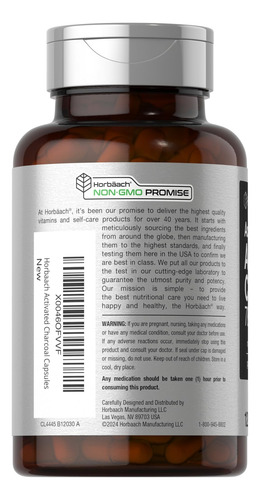 Comprimidos De Carvão Horbäach 780mg 120 Cápsulas Carvão - Imagem 2