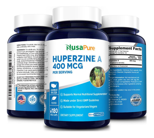 Nusapure Huperzine A 400mcg 180 Cápsulas Vegetais (vegetaria