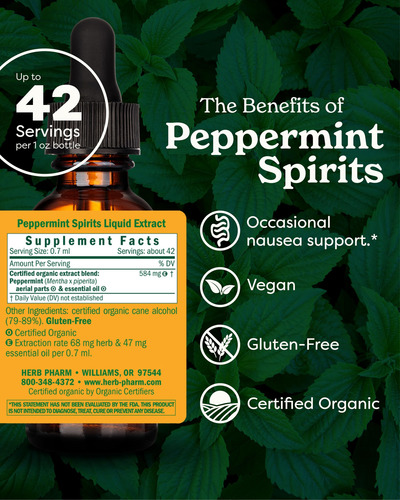 Suplemento Herb Pharm Peppermint Spirits Organic 30ml - Imagem 2