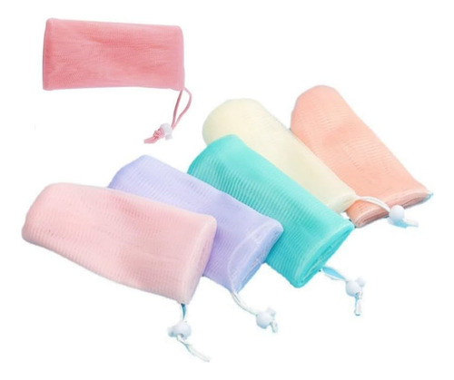 6 Saquinhos De Malha Exfoliante Coloridos Para Sabonete - Imagem 2